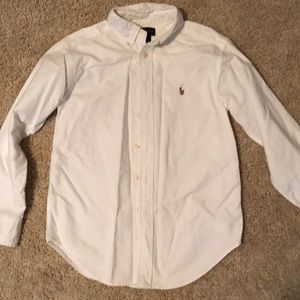 White Polo L/S size 8 button down shirt